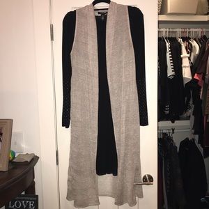 WHBM gold vest long maxi cardigan size XS